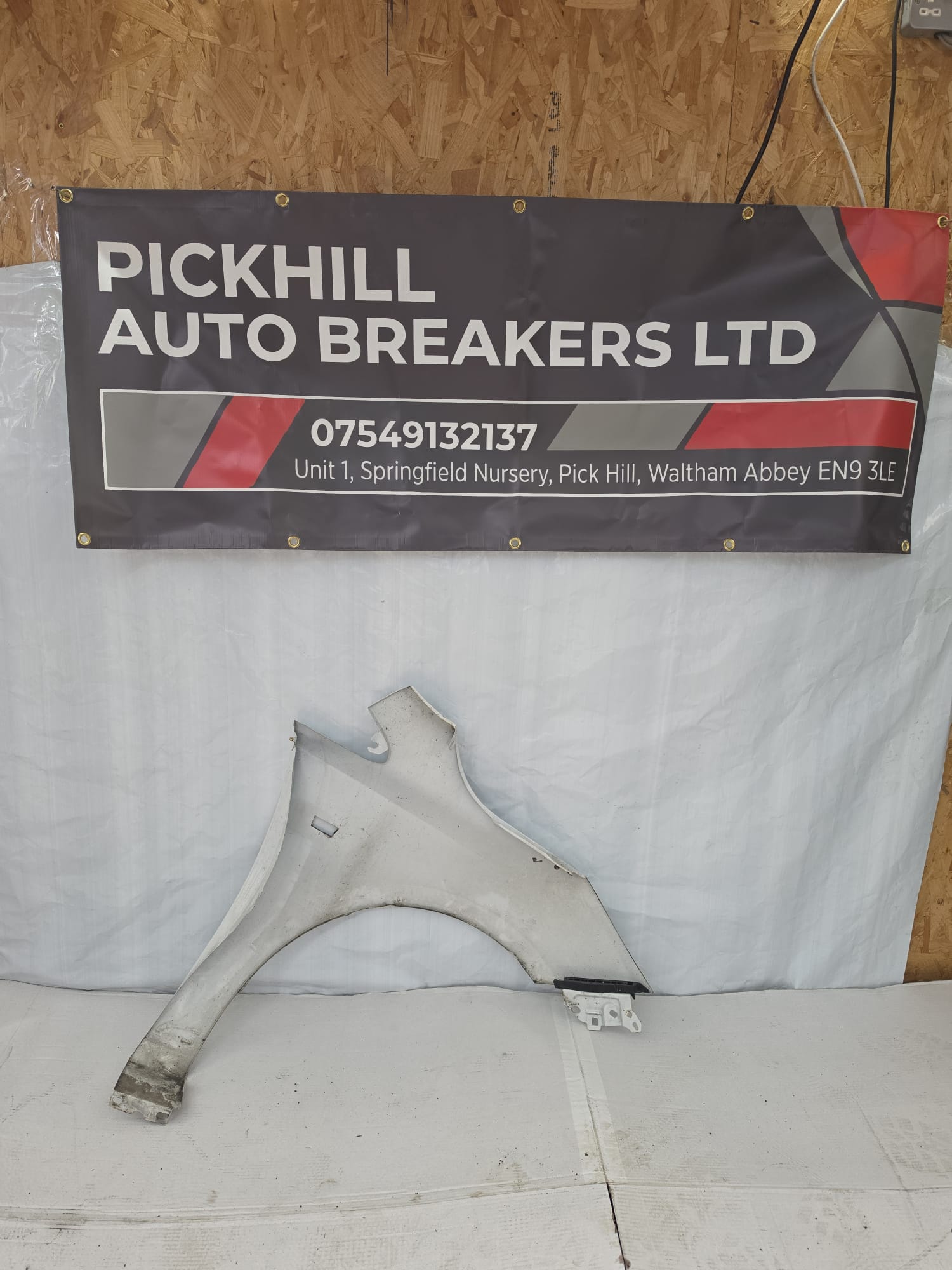 Vauxhall Corsa 3 Door Hatch Back Passenger Side wing White 2014 - Image 2