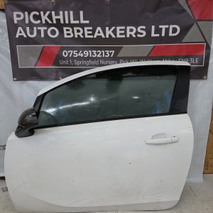 VAUXHALL CORSA 2013 (3dr) PASSENGER SIDE FRONT DOOR WHITE