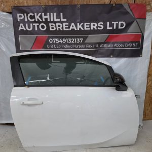 VAUXHALL CORSA 2013 (3dr) DRIVER SIDE RIGHT  DOOR WHITE