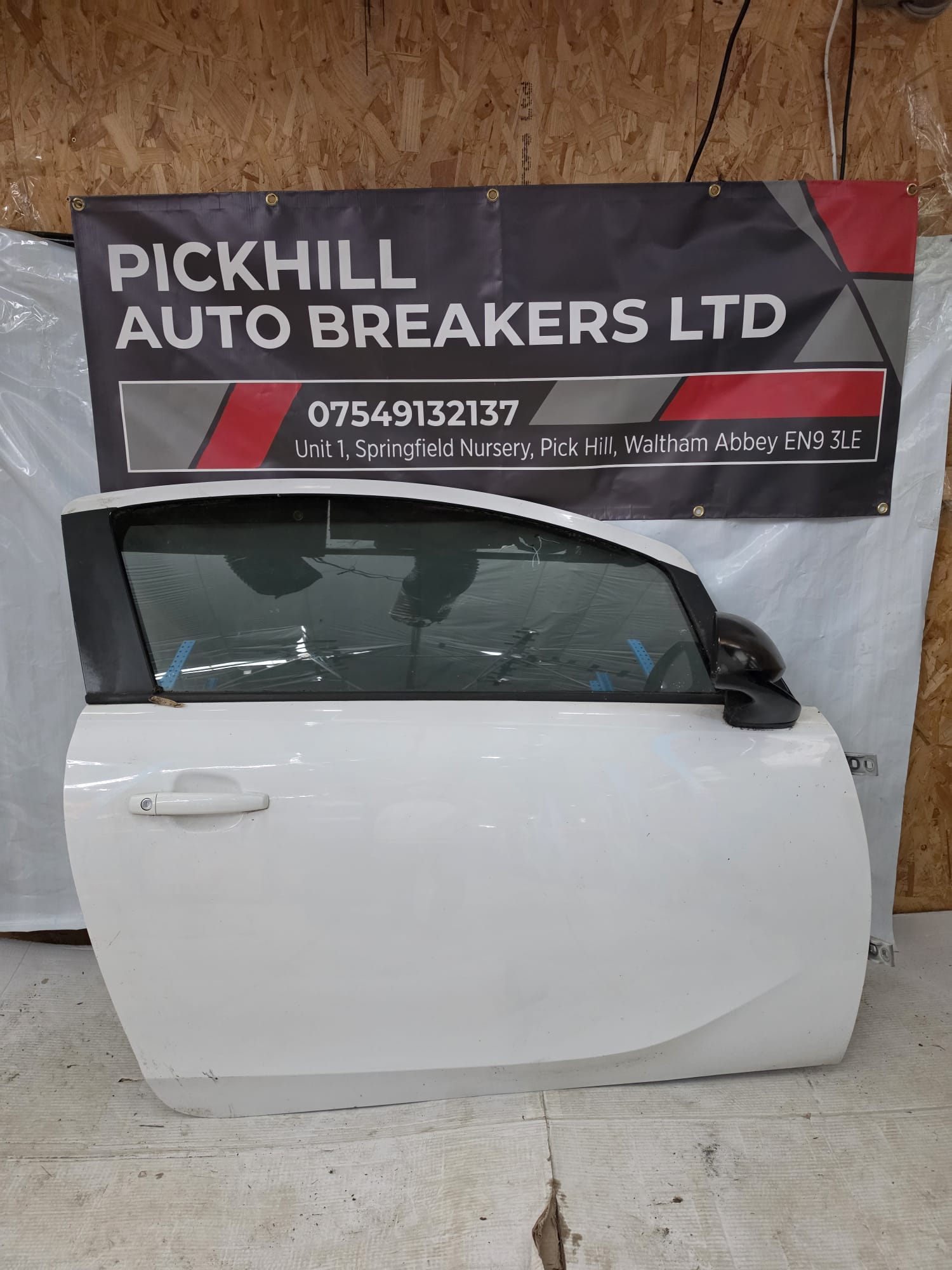 VAUXHALL CORSA 2013 (3dr) DRIVER SIDE RIGHT DOOR WHITE