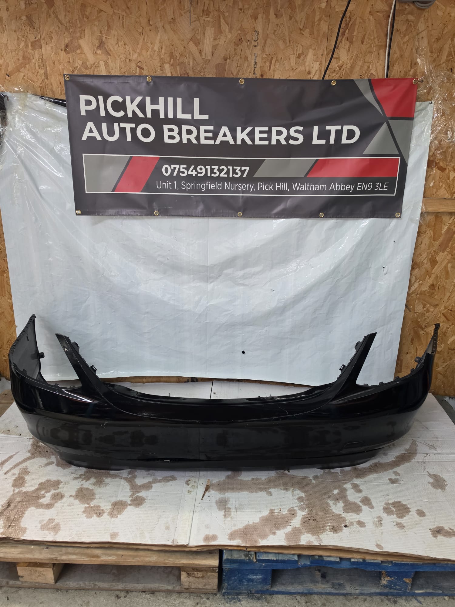 MERCEDES C CLASS BLACK W205 2015 REAR BUMPER