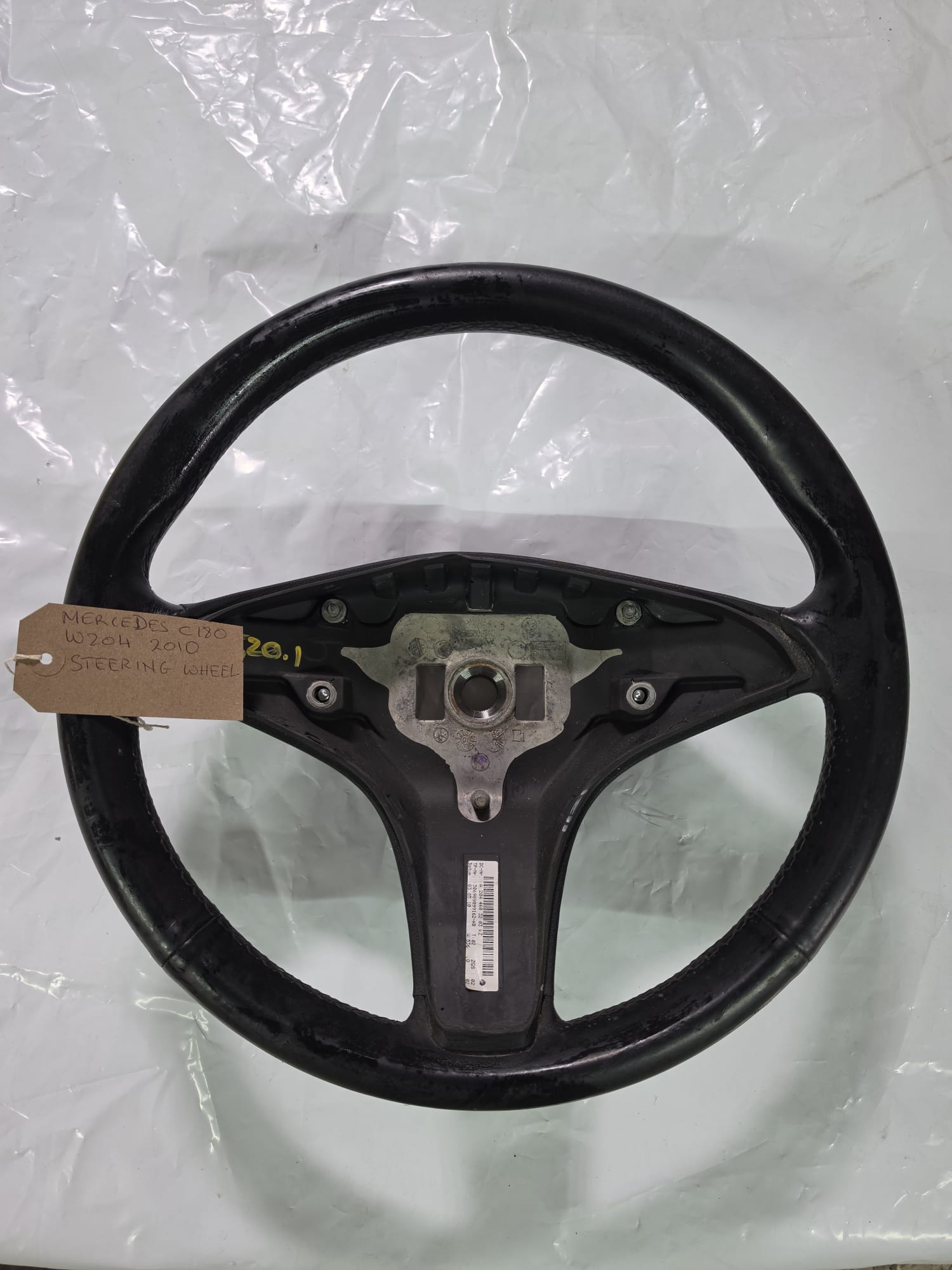 MERCEDES C250 2010 W204 STEERING WHEEL 3 SPOKE LEATHER A2044603203