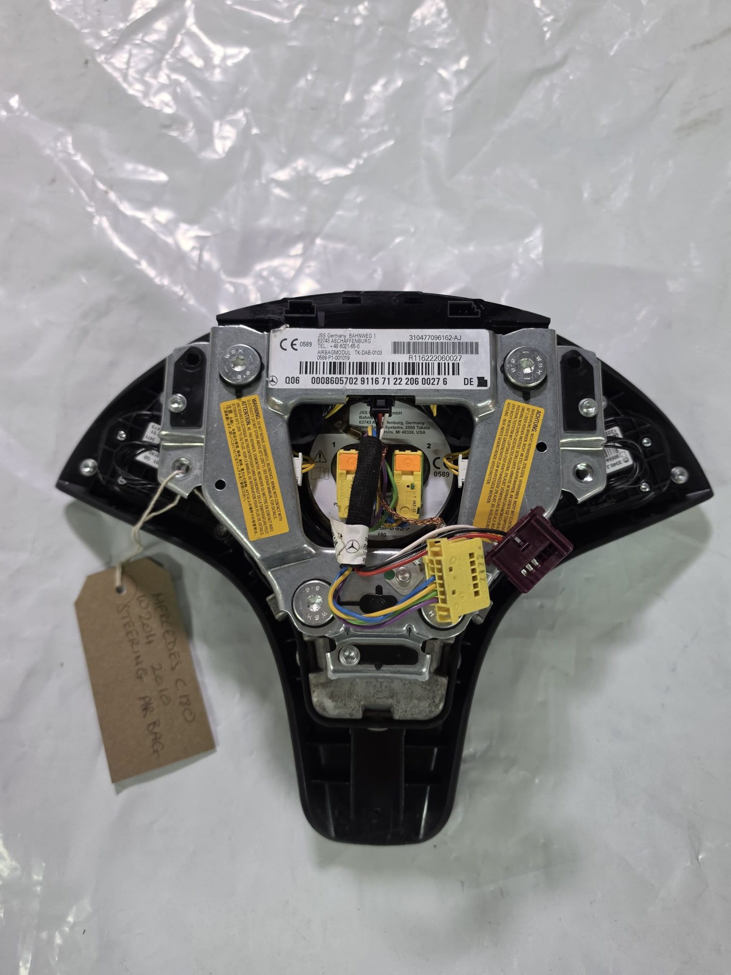 MERCEDES C220 2009 W204 DRIVER STEERING WHEEL SRS BAG 310477096162AJ - Image 2