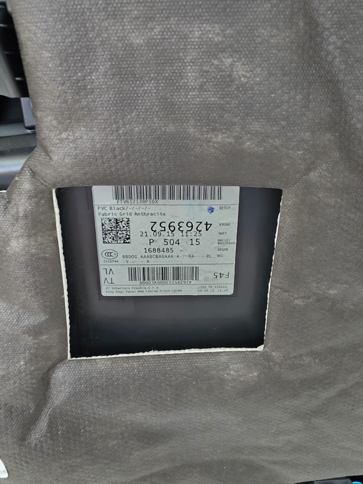 BMW 2 SERIES GRAN TOURER F46 FRONT PASSENGER DOOR CARD 2015-2021 - Image 3