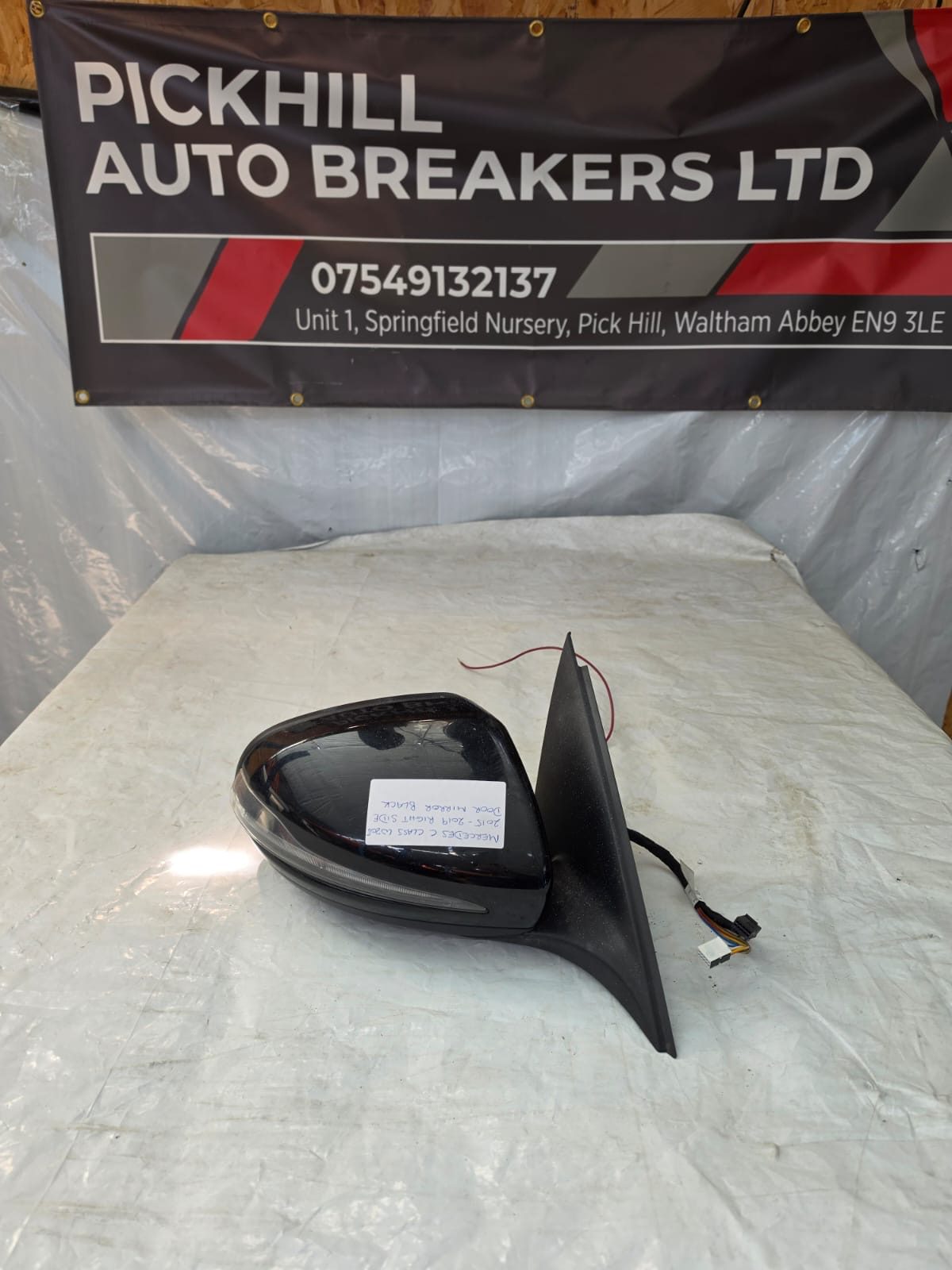 MERCEDES C CLASS W205 2015-2019 RIGHT SIDE DOOR MIRROR BLACK - Image 2