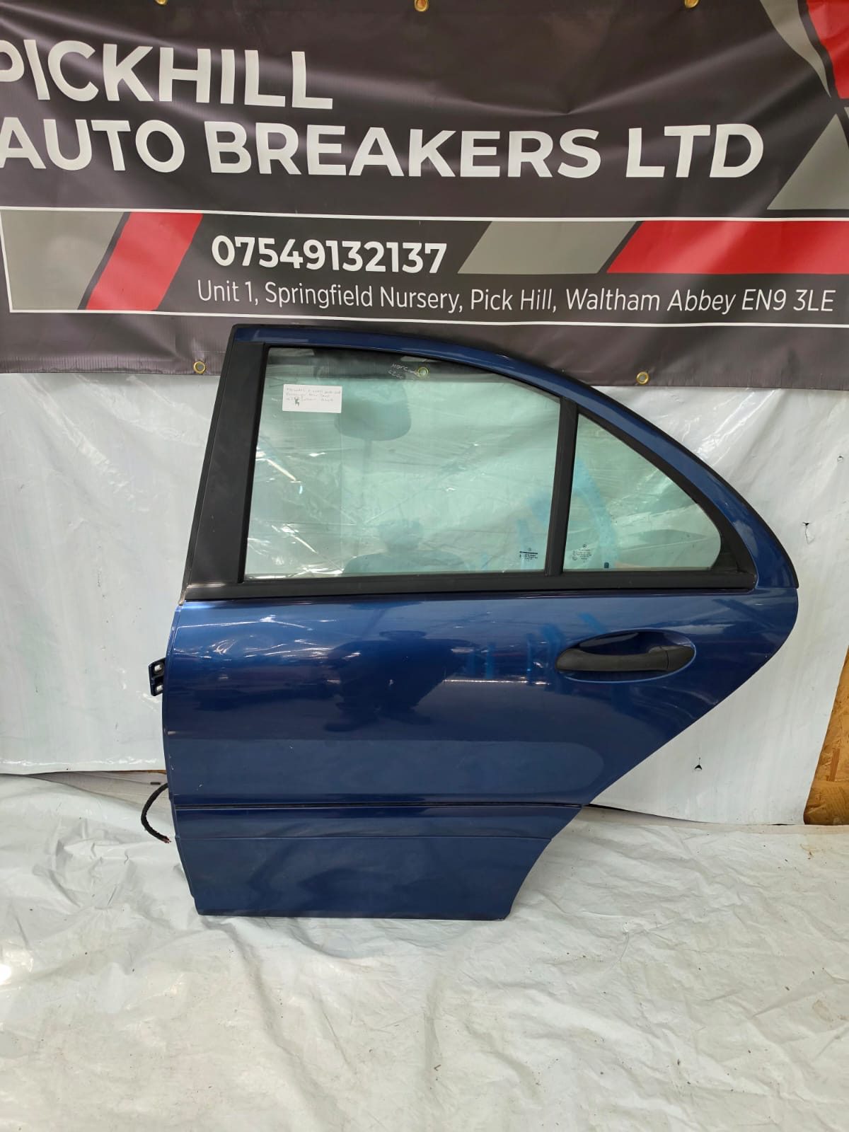 MERCEDES C CLASS C200 2000-2008 PASSENGER REAR DOOR 4DR SALOON BLUE