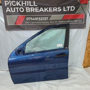 *MERCEDES C CLASS W203 FRONT PASSENGER LEFT SIDE DOOR 2007 BLUE