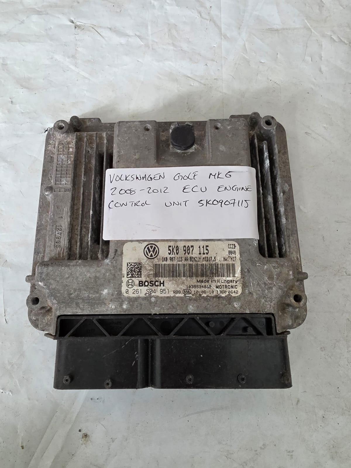 VOLKSWAGEN GOLF MK6 2008-2012 ECU ENGINE CONTROL UNIT 5K0907115
