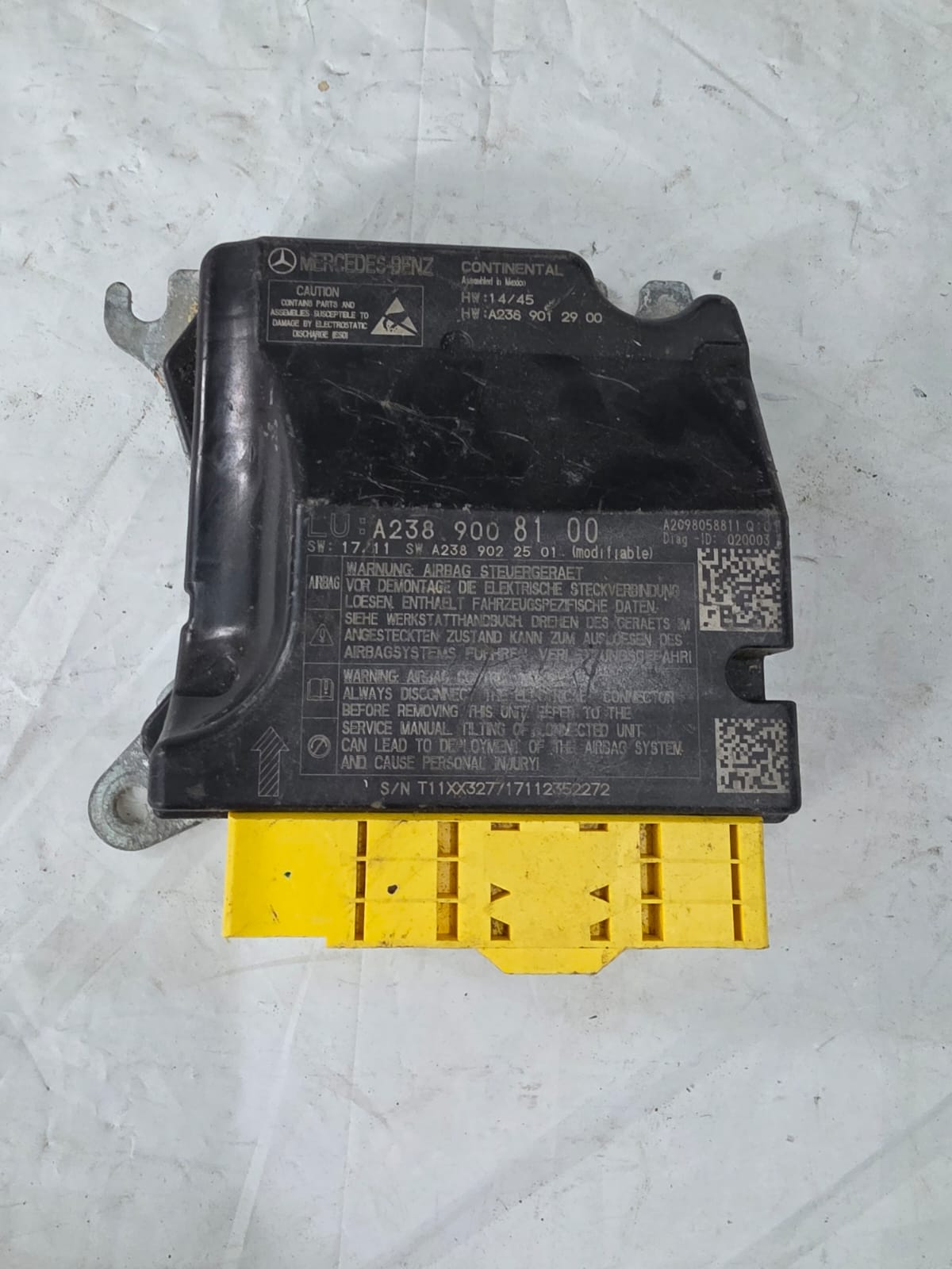 MERCEDES E CLASS W238 SRS AIRBAG CONTROL MODULE A2389008100