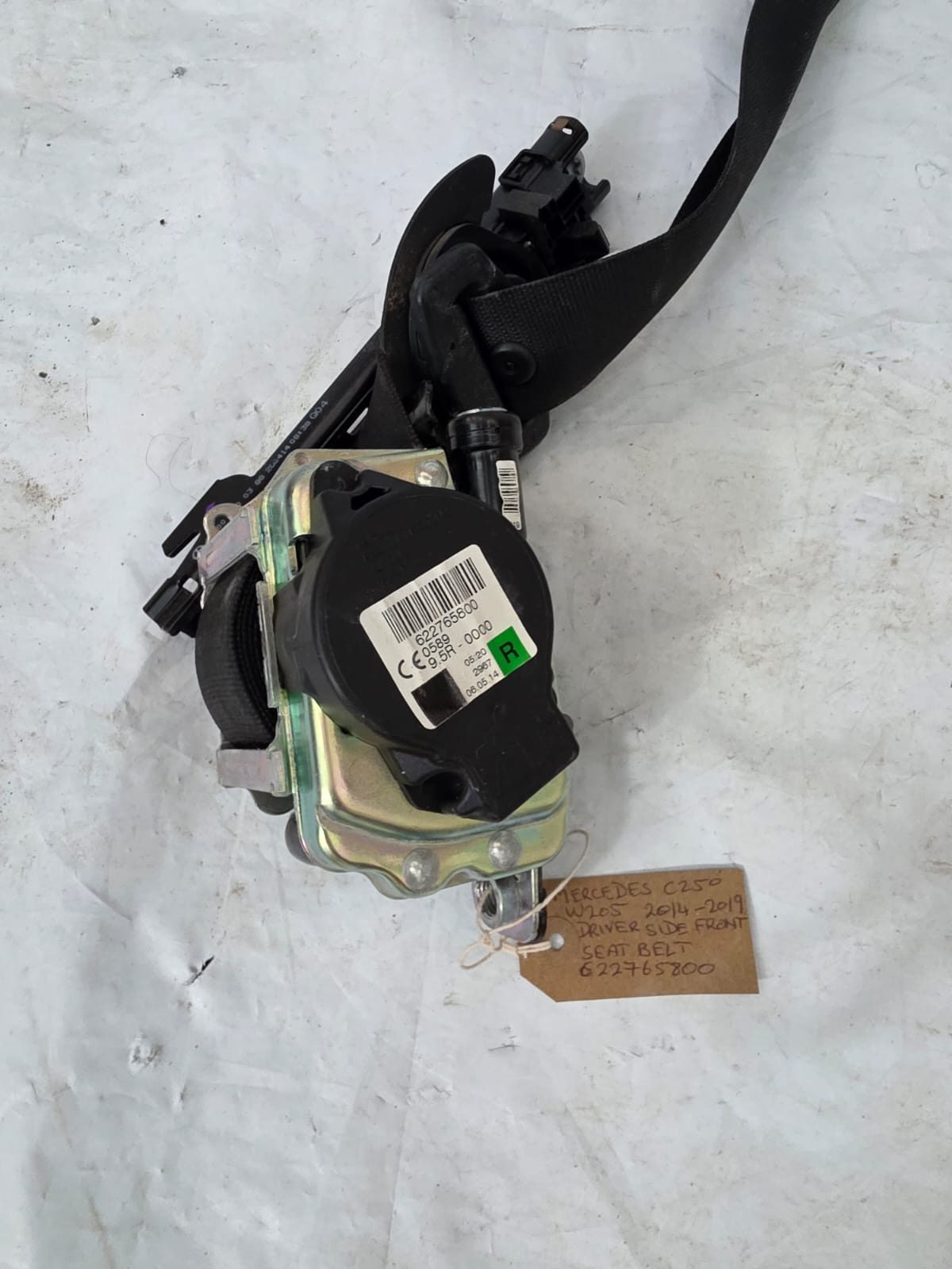 MERCEDES C CLASS W205 2014-2019 DRIVER SIDE FRONT SEAT BELT 622765800 - Image 2