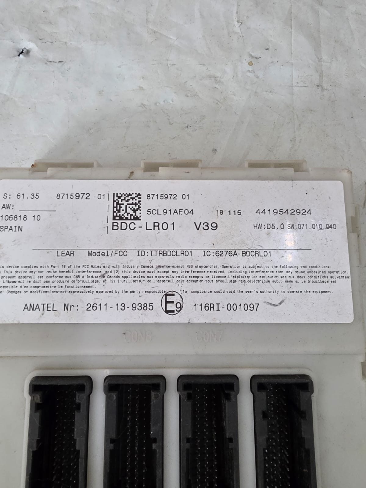 BMW X5 F15 2013-2018 BCM BODY CONTROL MODULE 5CL91AF04 / 871597201 - Image 3