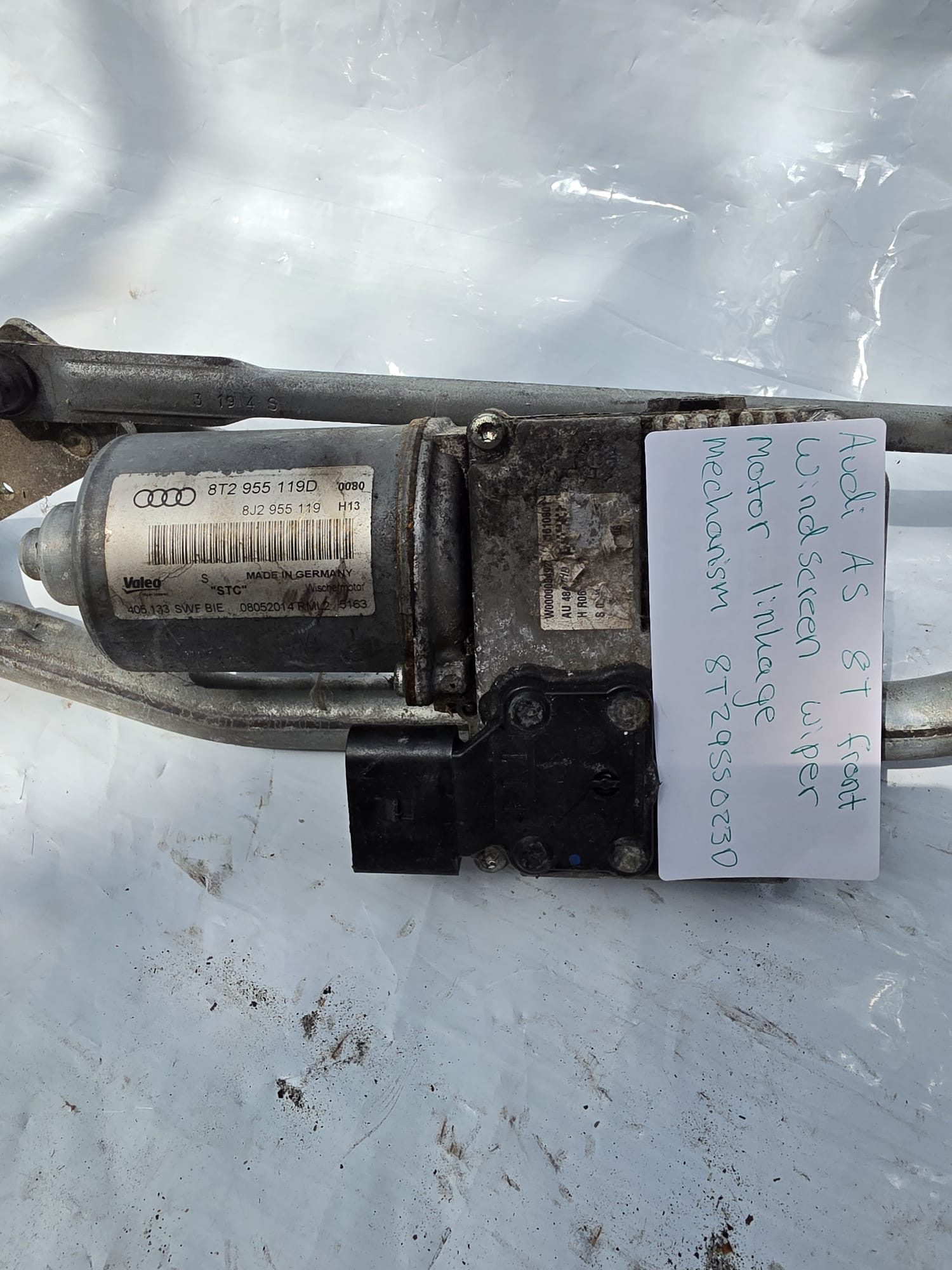AUDI A5 8T FRONT SUNSCREEN WIPER MOTOR LINKAGE MECHANISM 8T2955023D - Image 4