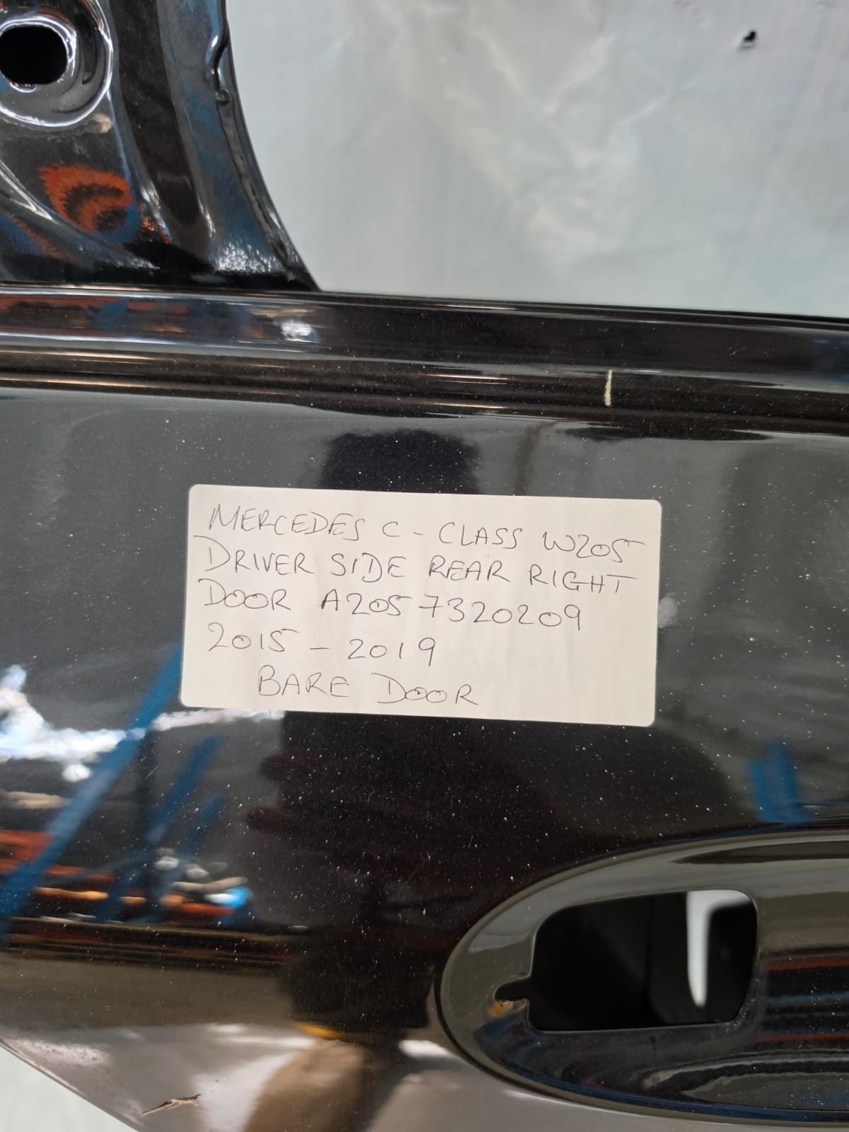 *MERCEDES C CLASS W205 2015-2019 DRIVER SIDE REAR RIGHT DOOR BARE DOOR A2057320209 - Image 5