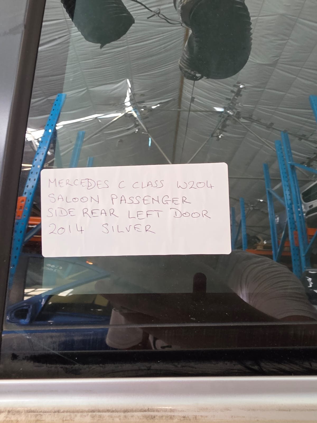 MERCEDES C CLASS W204 SALOON PASSENGER SIDE REAR LEFT DOOR 2014 SILVER - Image 3