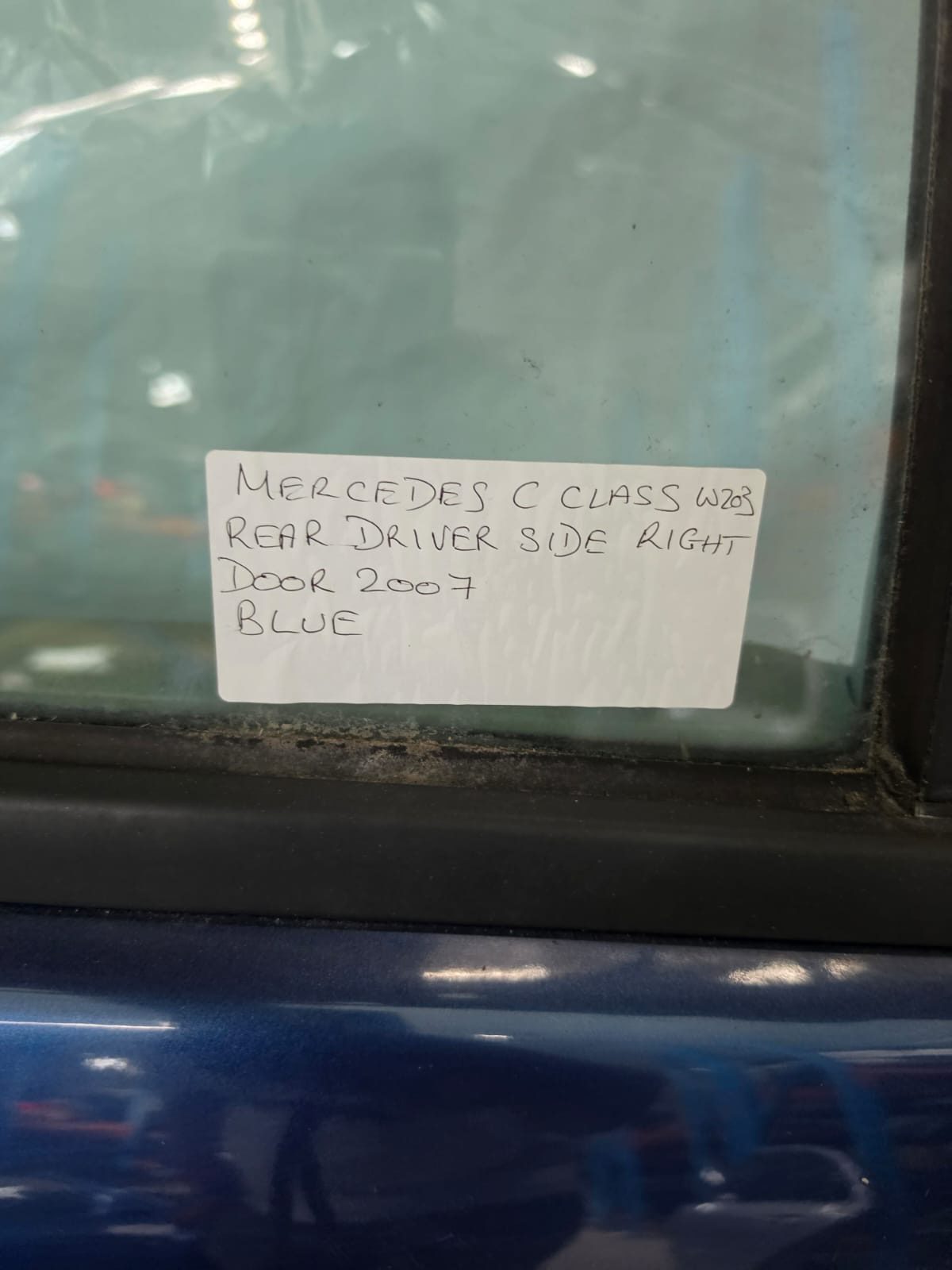 *MERCEDES C CLASS W203 REAR DRIVER SIDE RIGHT DOOR 2007 BLUE - Image 7