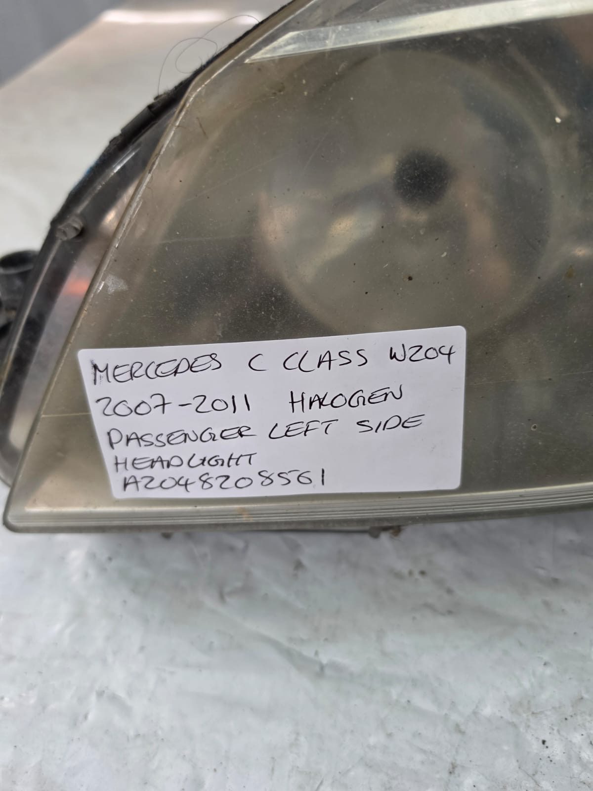 MERCEDES C CLASS W204 2007-2011 HALOGEN PASSENGER LEFT SIDE HEADLIGHT A2048208561 - Image 2