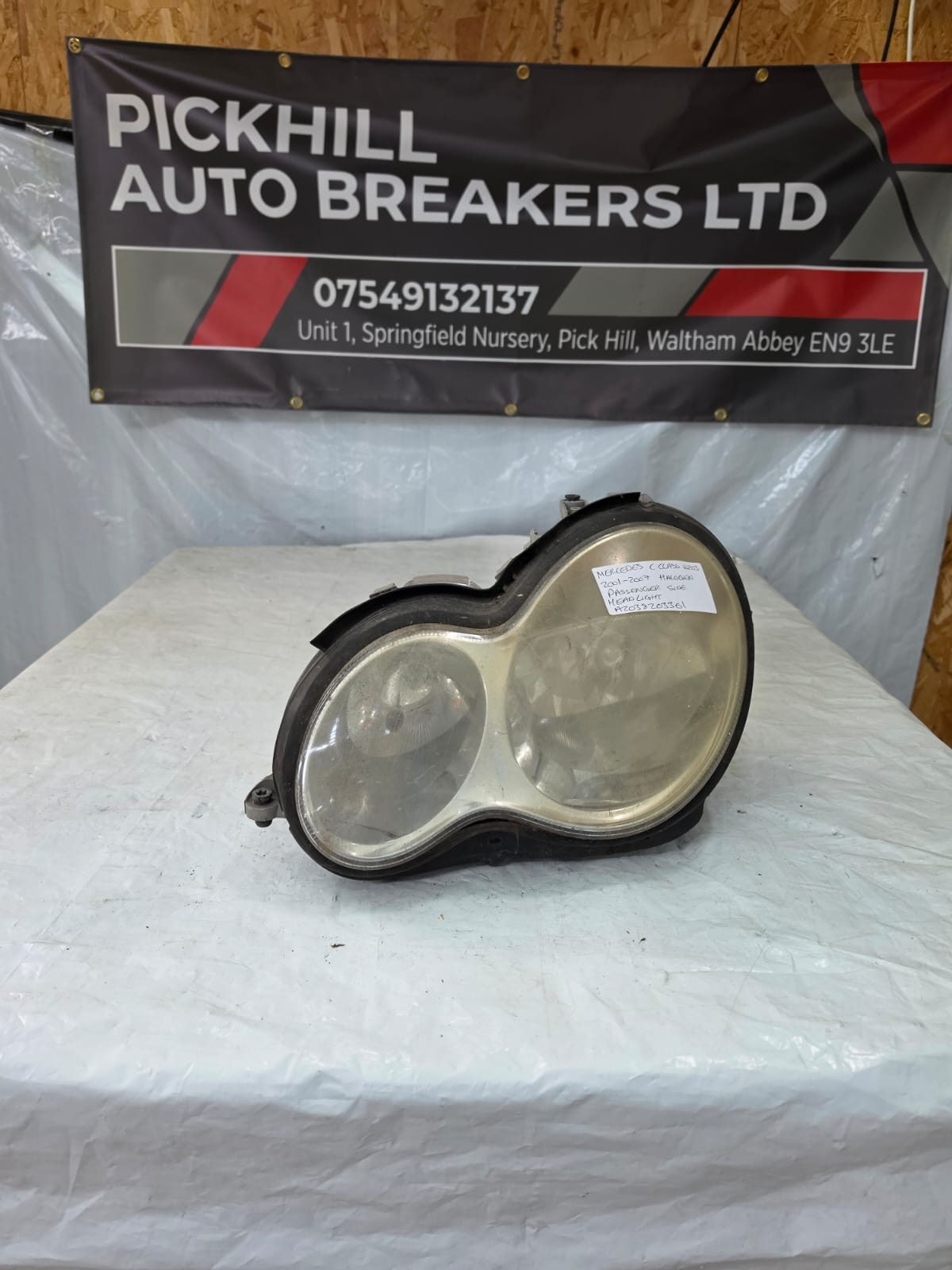 MERCEDES C CLASS W203 2001-2007 HALOGEN PASSENGER SIDE HEADLIGHT A2038203361
