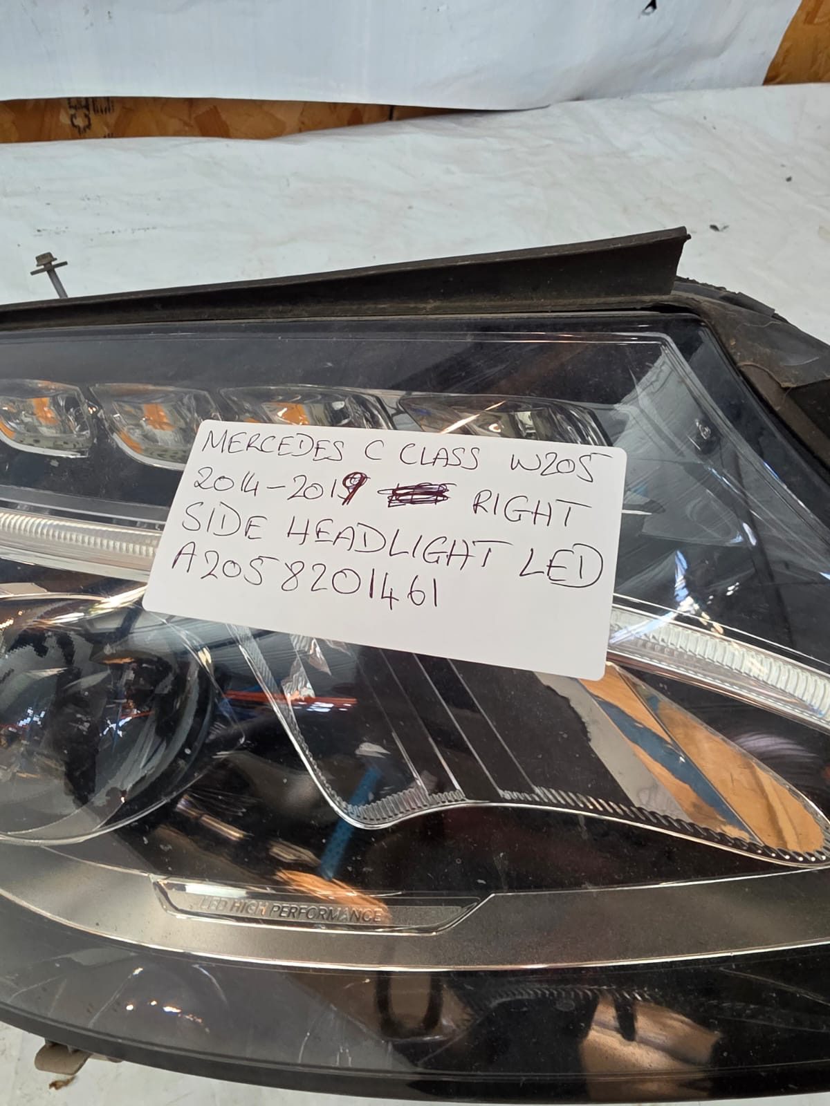MERCEDES C CLASS W205 2014-2019 RIGHT SIDE HEADLIGHT LED A2058201461 - Image 3